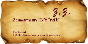 Zimmerman Zénó névjegykártya